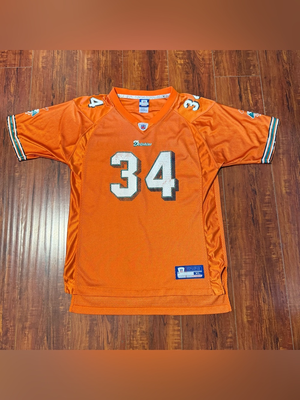 Ricky Williams #34 Vintage Youth Jersey Sz XL Reebok Miami Dolphins NFL Orange!